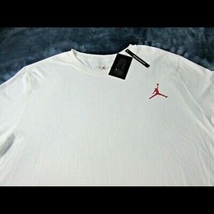 nike mens air jordan jumpan long sleeve logo t ahirt white red size 3XL